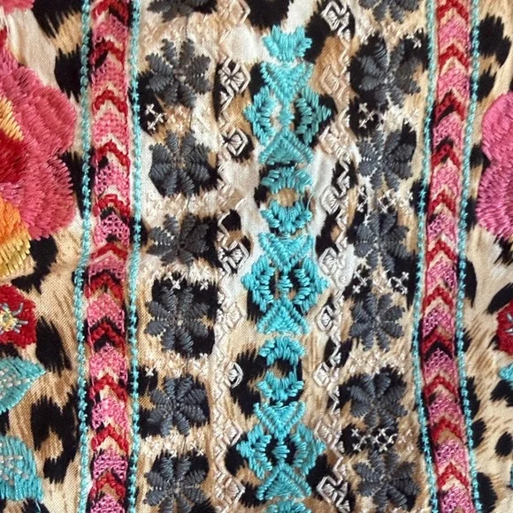 Savanna Jane Multicolor Embroidered Leopard Blouse - Picture 5 of 8